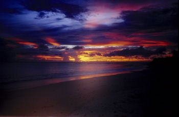 Atomic Sunset - sunset over the Lagoon at Bikini Atoll by Eric Bancroft 